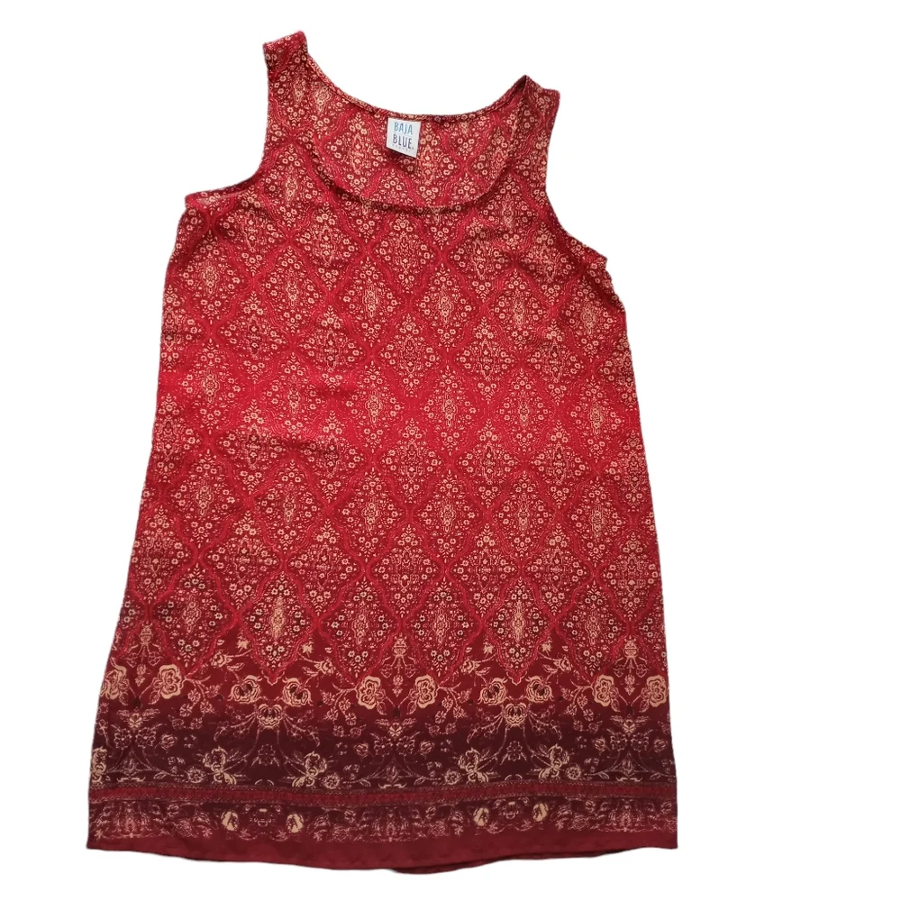 Baja Blue Geometric Print Tank Top Size M - Picture 2 of 7
